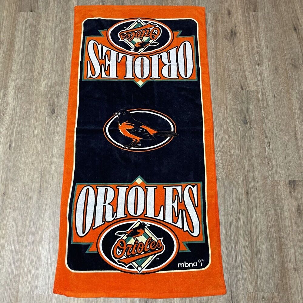 MLB Baltimore Orioles Unisex Adults Graphic Beach Towel All Over Print 56"x28"